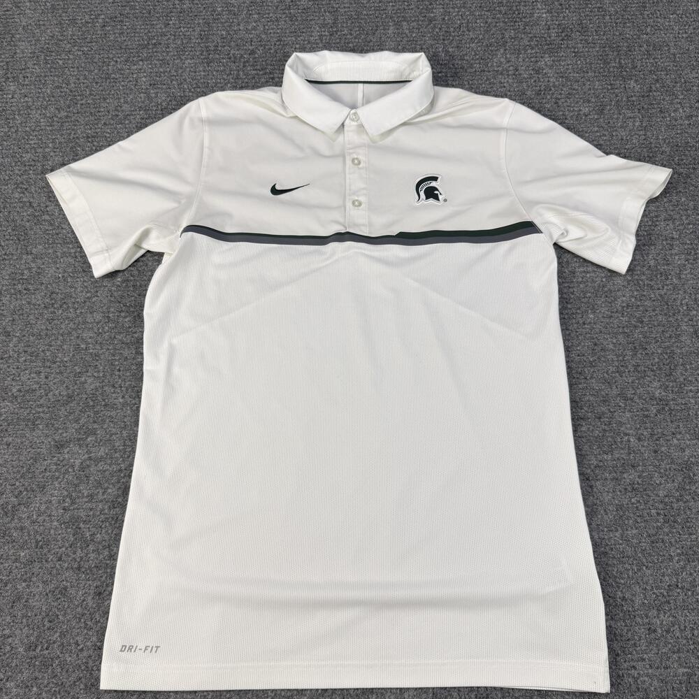 Michigan State Spartans Polo Shirt Mens Medium College Football Nike Dri-FIT